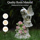 Angel Garden Statue, Guardian Solar Garden Decor with Warm Light, Waterproof Butterfly Angel Figurine with Flowers, Outdoor Garden Decor Sculpture for Lawn Yard Patio Windowsill, White by GreenHaven Gardens