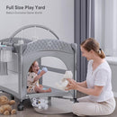 4 in 1 Baby Bassinet, Pack and Play, Bedside Crib Sleeper, Diaper Changer - Comes with Mattress, Mosquito Net，Bottom Storage and Toy Bar for Newborn to Toddles by TinyTreasures Baby Boutique