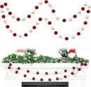 TBD Decor 2pk Red Pom Pom Garland 13FT Large Felt Ball Garland Christmas Decoration for Mantle,Indoor Holiday Wedding Birthday Party Supplies (Red&White,4cm) by CozyNest Decor