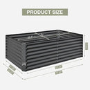 Domi Raised Garden Beds Outdoor, 6x3x2ft Thickening Tall Metal Rectangular Deep Root Box Planter for Vegetables, Flowers, Herbs, and Succulents 2" Deep w/ 256 Gallon Capacity - Dark Gray by GreenHaven Gardens