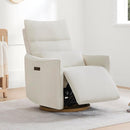 CHITA Swivel Rocker Recliner Chair, Power Nursery Glider Recliner, Nursery Rocking Chair with Adjustable Power Headrest, FSC Certified, Solid Wood Base, Cream by TinyTreasures Baby Boutique