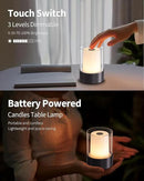 LED 4" Mini Cordless Table Lamp 2 Pack, Outdoor Waterproof Lamp, Rechargeable Battery Operated Lamp, Portable Touch Night Light for Dining Room, Camping, Nursery, Baby, Bar, Party (Black) by CozyNest Decor