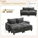 URRED Modular Sectional Sofa Comfy Cloud Couch, Modern Velvet Sofa Sleeper Deep Seat Couches with Ottoman/Pillows for Living Room (Dark Gray, 82.6''- 2 Ottomans) by CozyNest Decor