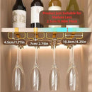 LINFIDITE Gold Under Cabinet Wine Glass Holder, 2 Pack, Space Saving, Easy Installation, Anti-Skid, Compact Design, Sturdy Materials, Affordable Gift by CozyNest Decor