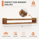 Heimlove 24 Inch Nursery Floating Shelves, Nursery Book Shelves for Wall, Wall Bookshelf for Kids Solid Wood Wall Mounted Shelves for Books,Toys and Decor Storage, Set of 2 by TinyTreasures Baby Boutique
