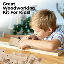 Kraftic Woodworking Building Kit for Kids and Adults, 3 Educational DIY Carpentry Construction Wood Model Kit Toy Projects for Boys and Girls - Build a Wooden Military Jet Race Car and Tractor Trailer by GreenHaven Gardens