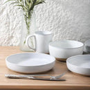 Pasta Bowls 26 OZ,Ceramic Salad Serving Bowls Set of 4,Large 8.2 inch Shallow Bowls Plates for Soup,Fruit,Noodle,Dinner,Dishwasher & Microwave Safe,White by CozyNest Decor