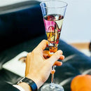 Victoria Barcelona Champagne Flute - 7.5 Oz Mouth-Blown Hand Painted, Antoni Gaudi & Murano Inspired Artistic Unique Gift Ideas Anniversary, Birthday, Weddings, Women & Men (2, Sagrada Red) by CozyNest Decor