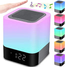 Night Lights Bluetooth Speaker, Alarm Clock Touch Sensor Dimmable Multi-Color Changing Bedside Lamp, MP3 Player, Wireless by TinyTreasures Baby Boutique