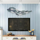 Coastal Metal Fish Wall Decor, Large Nautical Fish Wall Décor,School of 20 Fish Wall Art,3D Fish Wall Sculpture,Fish Metallic Art Decor,Perfect for Living Room,Bedroom,Beach Or Boat Decor,59" X 16.5" by CozyNest Decor