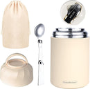 Thermo for Hot Food & Drinks, Thermo Lunch Box, 17oz Vacuum Insulated Food Container with Spoon&Drawstring Bag, Soup Thermo for Adults, White by TinyTreasures Baby Boutique