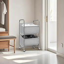 STORAGE MANIAC 80 Liters Vertical Rolling Laundry Hamper, 2 Section Laundry Sorter with Wheels and 2 Breaks, 2-tier Laundry Baskets for Small Space, Dorm, Laundry Room, Closet, Bathroom, Gray 2-tier by CozyNest Decor