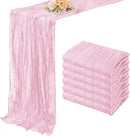 Light Pink Cheesecloth Table Runner 6 Pack 10FT Rustic Gauze Fabric Cheese Cloth Table Runner for Wedding 20 x 120 Inch Long Bridal Baby Shower Table Decorations Boho Sheer Birthday Party Table Decor by CozyNest Decor