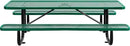 Global Industrial 8’L Rectangular Picnic Table, Expanded Metal, Green Thermoplastic Coating, Attached Benches, 1-1/2” Umbrella Pole Hole, Outdoor-Rated, 1000 lb Capacity, 96” x 30” Tabletop by GreenHaven Gardens
