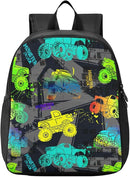 Colorful Monster Truck Toddler Backpack Waterproof Mini Backpack Boys/Girls Cute Small Kindergarten Pre School Bag by TinyTreasures Baby Boutique