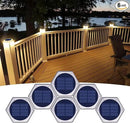 YiLaie Solar Deck Dock Lights 6 Packs Hexagon Warm White Step Lights Outdoor Waterproof Solar Powered for Driveway Post Fence Stairs Yard Patio Pathway Porch by GreenHaven Gardens
