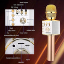 BONAOK Wireless Bluetooth Karaoke Microphone,3-in-1 Portable Handheld Karaoke Mic Speaker Machine Home Party Birthday for All Smartphones (Q37 Gold) by TinyTreasures Baby Boutique
