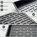 Seed Starter Tray, 5 Packs Plant Tray, Durable Plastic Growing Trays, Stackable Seedling Starter Trays Perfect for Indoor, Outdoor, Greenhouses, 16.5" L x 13.2" W x 2.8" H - Black by GreenHaven Gardens