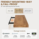 Fun Memories Rustic Elm Wood Floating Shelves for Wall, 48" Floating Shelf Wall Mounted, Long Floating Disply Shelf with Heavy-Duty Bracket for Living Room, Kitchen, Bathroom, Natural Color, Set of 1 by CozyNest Decor