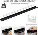 Floating Picture Ledge Shelves for Wall Set of 2, 95 Inches Picture Ledge Shelf with Long Large Nursery Book Shelf for Toys Storage Kids Bookshelf Wall Mounted Living Room Bedroom Decor Frames, Black by TinyTreasures Baby Boutique