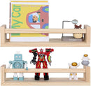 Nursery Floating Book Shelves for Kids Room, Kitchen Spice Rack, or Rustic Wall Mounted Shelves for Farmhouse Bathroom Decor (Natural Wood),Set of 2 by TinyTreasures Baby Boutique