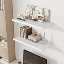 30" Floating Shelves for Wall, 12" Deep Slim White Floating Shelves, Wall-Mounted Shelves for Bedroom, Living Room, Kitchen, Bathroom - Set of 2 by CozyNest Decor