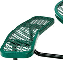 Global Industrial 46" Round Picnic Table, Expanded Metal, Green Thermoplastic Coating, Attached Benches, 1-1/2” Umbrella Pole Hole, Outdoor-Rated, 1000 lb Capacity by GreenHaven Gardens