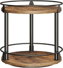 Lazy Susan Organizer, Rotating Spice Rack, 2 Tier Spice Turntable Organizer, Industrial Turntable Spice Holder, for Kitchen Countertop and Cabinet, Compact and Versatile, Rustic Brown SR22BR by CozyNest Decor