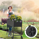 34 × 15 × 31 Inches Raised Garden Bed with Legs/Storage Shelf, Mobile Planter Box for Outdoor Plants, Elevated Garden Bed for Backyard, Balcony, Black by GreenHaven Gardens