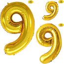 GOER Gold Foil Balloons Number 9,Huge Number Balloons for 9th 19th 29th 39th 49th Birthday Party Supplies Anniversary Decorations (3 pcs,42 inch,32 inch,16inch) by TinyTreasures Baby Boutique