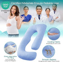 Sasttie Pregnancy Pillows for Sleeping, U Shaped Cooling Full Body Pillow with Removable Cover, Pregnant Women Must Haves, Maternity Essential, Light Blue by TinyTreasures Baby Boutique