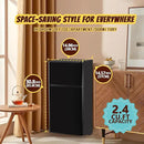 Mini Fridge with Freezer Small Refrigerator Double Door Dorm Fridge for Single Removable Shelves for Bedroom, Office, Dorm Black by CozyNest Decor