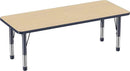 Factory Direct Partners FDP Rectangle Activity School and Classroom Kids Table (24 x 60 inch), Chunky Toddler Legs, Adjustable Height 15-24 inches - Maple Top and Navy Edge by CozyNest Decor