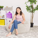 Posh Creations Bean Bag Chair for Kids, Teens, and Adults Includes Removable and Machine Washable Cover, Soft Faux Rabbit Fur - Cream, 38in - Large by TinyTreasures Baby Boutique