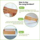 ANTOWIN Bamboo Drawer Dividers Organizers 16pcs, Expandable Drawer Separators Splitter, 17-22 inches Long Adjustable Spring-loaded Organizer for Large Utensil, Clothes, Tools Drawers (8+8) by CozyNest Decor