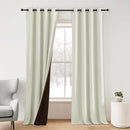 NICETOWN Farmhouse Curtains for Living Room, Blackout Thermal Insulated Sliding Door Curtains for Patio Glass Door, Grommet Soundproof Smart Drapes for Office, 1 Pair, 52" W x 95" L, Light Beige by TinyTreasures Baby Boutique