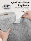 Fantasticlean Microfiber Cleaning Cloth Roll -90 Pack, Tear Away Microfiber Towels, 12" x 12", Reusable, Washable, Scratch Free, Ultra Absorbent Dish Rags for Car, Home, Garage or Shop (Grey) by CozyNest Decor