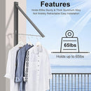 Wall Mounted Drying Rack - No Drill Installation, Space Saving Foldable Clothes Rack for Laundry Room, Dorm, Apartment,RV, Closet. Heavy Duty & Rustproof Aluminum Alloy (Gray) by TinyTreasures Baby Boutique
