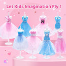 AHCo. Fashion Designer Kit with 5 Mannequins & 2 Extra Poseable Dolls, Sewing & Arts Crafts Kit for Girls Ages 5 6 7 8-12, Creative Birthday Gift for Kids by TinyTreasures Baby Boutique