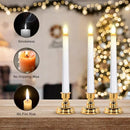 JOSU Taper Battery Operated Candles: 8PCS Flickering Flameless Candles with Timer - 3D Wick Fake Window Candle Outdoor +8 Gold Candlesticks, for Home Decor & Festival Celebration by GreenHaven Gardens