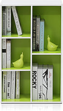 Furinno Luder Bookcase / Book / Storage , 5-Cube, White/Green by TinyTreasures Baby Boutique