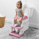 Potty Training Seat with Step Stool Ladder for Kids and Toddler,Wiifo Sturdy Potty Ladder with Soft Padded Cushion for Toddler Boys and Girls(Pink) 2025 New Version by TinyTreasures Baby Boutique