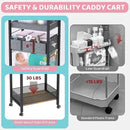 2IN1 Baby Diaper Caddy Organizer-3 Tier Rolling Storage Cart with Dividers - Bedside Diaper Caddy Cart for Baby Nursery Newborn Essentials-Mobile Utility Carts with Wheels for Changing Table by CozyNest Decor