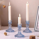 12PCS Blue Candlestick Holders Set- 4" H Taper Candle Holders, Glass Candle Holders Bulk for Wedding, Party, Home Table Centerpieces, Festival Gifts & Windowsill Decor by CozyNest Decor