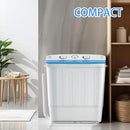 Portable Mini Twin Tub 18lbs Washing Machine With Drying Rack& 10 Hangers, 11lbs Washer & 7lbs Spinner, Small Laundry Washer with Time Control for Camping, Apartments, RV (18lbsBlue) by CozyNest Decor