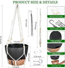 10 Inch Hanging Planters for Indoor Plants, 2 Pack Self Watering Hanging Baskets Flower Pots with Drainage Hole, Visual Reservoir & 2 Kinds of Plant Hanger for Outdoor Garden Home Decor by GreenHaven Gardens
