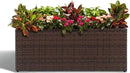 LEWIS&WAYNE Large Rectangular Block Planter Box Handmade Wicker Tall Planters for Outdoor Plants with Removable Liners Modern Planter for Indoor Outdoor Patio Deck - Brown, 36''x12''x16'' by CozyNest Decor