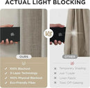 Joydeco Pinch Pleated Linen Curtains for Living Room, 100% Blackout Darkening Curtains 72 inches Length 2 Panel Thermal Insulated Pinch Pleat Drapes(Cobblestone,40'' Wx72'' L) by CozyNest Decor