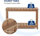 Outdoor Console Table, 48" Weather Resistant HIPS Patio Side Table, 440LBS Weight Capacity, 2-Tier Multifunctional Buffet Bar Storage Organizer for Garden Deck, Teak by GreenHaven Gardens