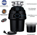 Waste Maid 10-US-WM-458-3B Garbage Disposal Anti-Jam Stainless Steel Food Waste Grinding System, 3/4 HP Deluxe, Black by CozyNest Decor